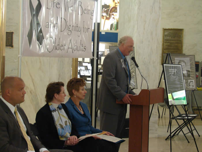 Speakers at elder Abuse Awareness Rally
