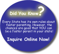 Did you know? Every State has its own rules about foster parenting. However, the chances are good that you can be a foster parent in your state! Inquire Online Now!