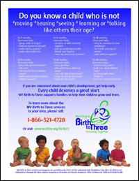 WV Birth to Three Child Find poster