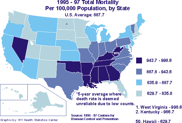 U.S. Total Mortality Map
