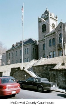 Photo of McDowell County Courthouse steps