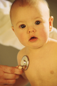 baby with stethoscope