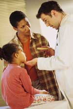 Doctor, mom and daughter