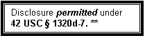Text Box: Disclosure permitted under
42 USC  1320d-7. **


